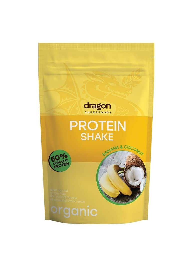 Органски безглутенски 52% протеински шејк од банана и кокос - 450 гр.