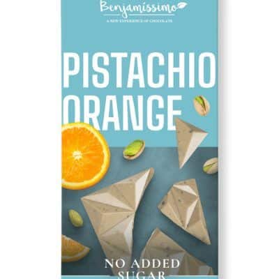 Органско безглутенско чоколадо со ф'стаци портокал без додадени шеќери  - 60 гр.
