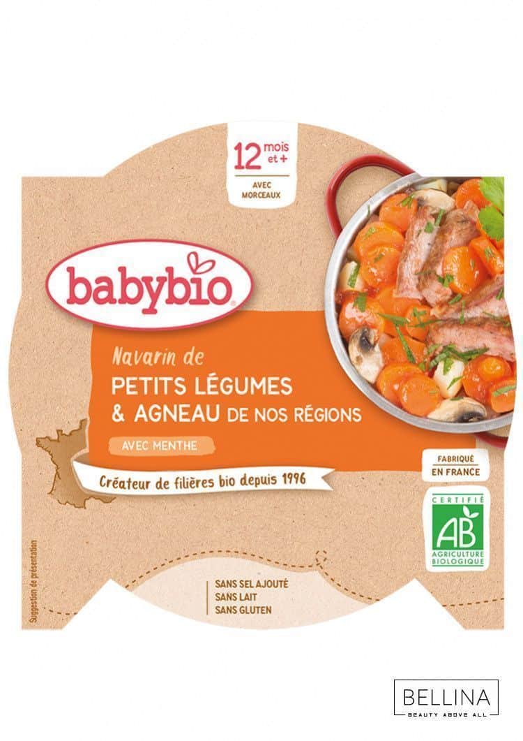 Органски безглутенски оброк од зеленчук, јагнешко месо и нане без додадено млеко и сол за 12+ месеци