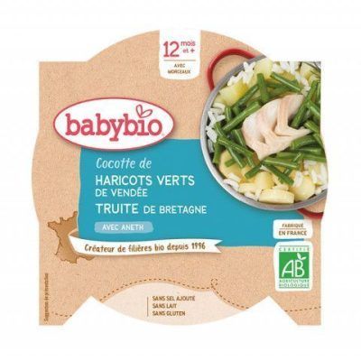 Органски безглутенски  оброк од боранија и пастрамка со копар без додадено млеко и сол за 12+ месеци