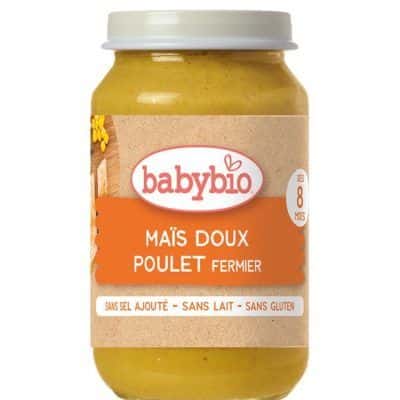 Органска безглутенска каша од пченка и пилешко месо без додадено млеко и сол за 8+ месеци - 200 гр.