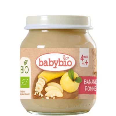 Органска безглутенска овошна каша од јаболко и банана без додадено млеко и шеќер за 4+ месеци - 130