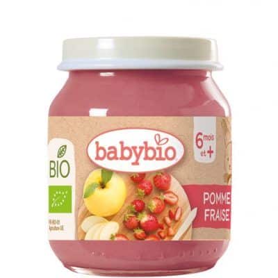 Органска безглутенска овошна каша од јаболко и јагода без додадено млеко и шеќер за 4+ месеци - 130