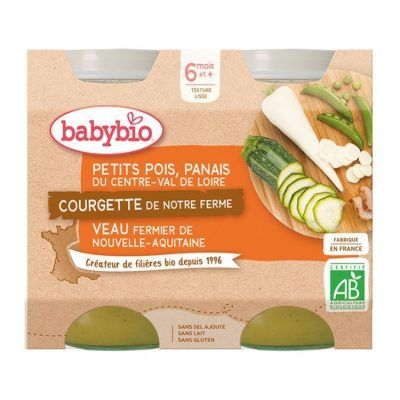 Органска безглутенска каша од грашок, пашканат, тиквичка и телешко месо без додадено млеко и сол за
