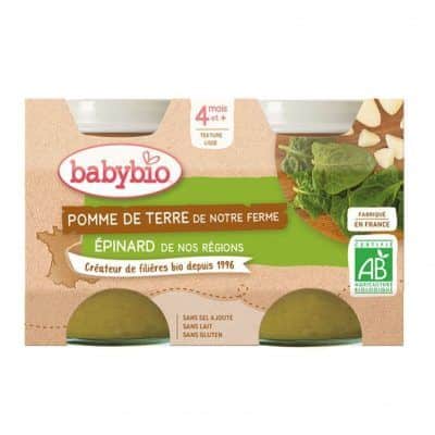 Органска безглутенска каша од компир и спанаќ без додадено млеко и сол за 4+ месеци - 2х130 гр.