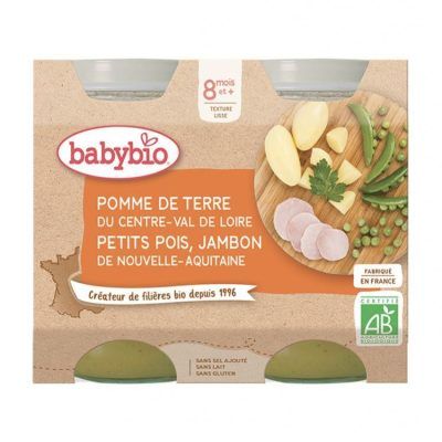 Органска безглутенска каша од компир, грашок и француска шунка без додадено млеко и сол за 8+ месеци