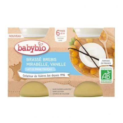 Органски безглутенски густ јогурт од овчо млеко со мирабел сливи и ванила без додаден шеќер за 6+ ме