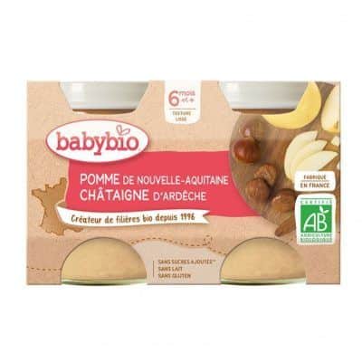 Органска безглутенска каша од јаболко и костени без додадено млеко и шеќер за 6+ месеци - 2х130 гр.