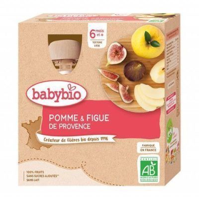 Органско пире од јаболко и смоква без додадено шеќер и млеко за 6+ месеци - 4х90 гр.