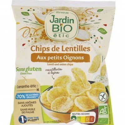 Органски безглутенски чипс од леќа со кромид - 50 гр.