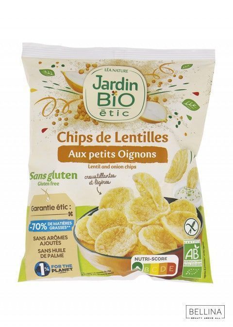 Органски безглутенски чипс од леќа со кромид - 50 гр.