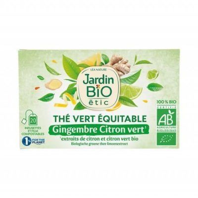 Органски чај од ѓумбир, лимета и зелен чај - 30 гр.