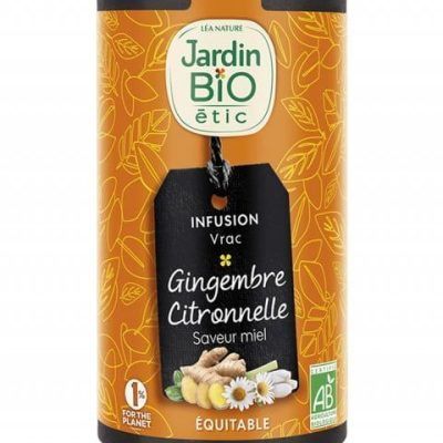 Органски чај од ѓумбир, лимонова трева, камилица и мед - 75 гр.