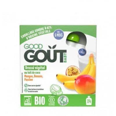 GOOD GOUT / ОРГАНСКИ ЈОГУРТ СО КОКОСОВО МЛЕКО, МАНГО, БАНАНА И МАРАКУЈА 6М+ - 4x85 ГР.