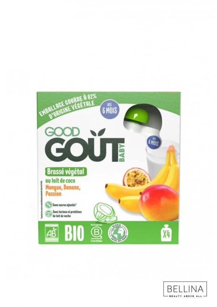 GOOD GOUT / ОРГАНСКИ ЈОГУРТ СО КОКОСОВО МЛЕКО, МАНГО, БАНАНА И МАРАКУЈА 6М+ - 4x85 ГР.