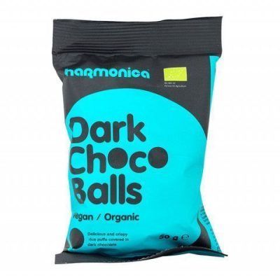 Органски оризови топчиња во црно чоколадо - 50 гр.
