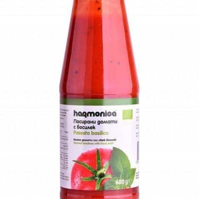 Органско доматно пире со босилек - 680 гр.