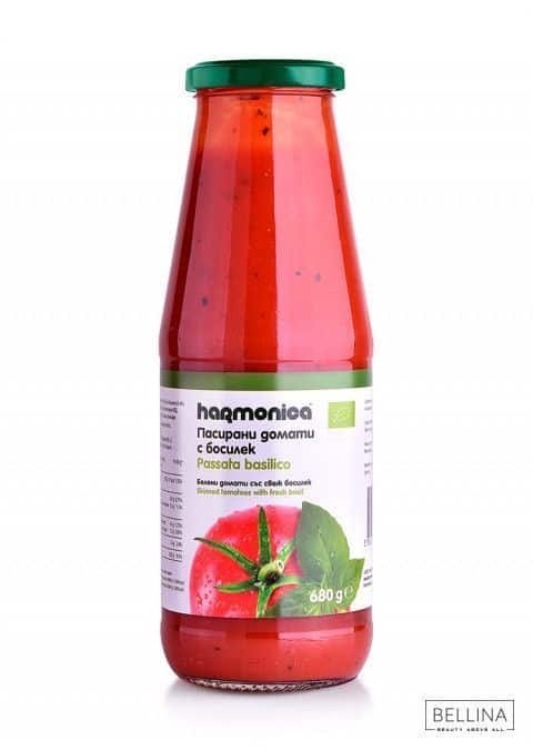 Органско доматно пире со босилек - 680 гр.