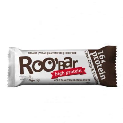 Органски безглутенски протеински бар со зрна од чоколадо и ванила - 60 гр.