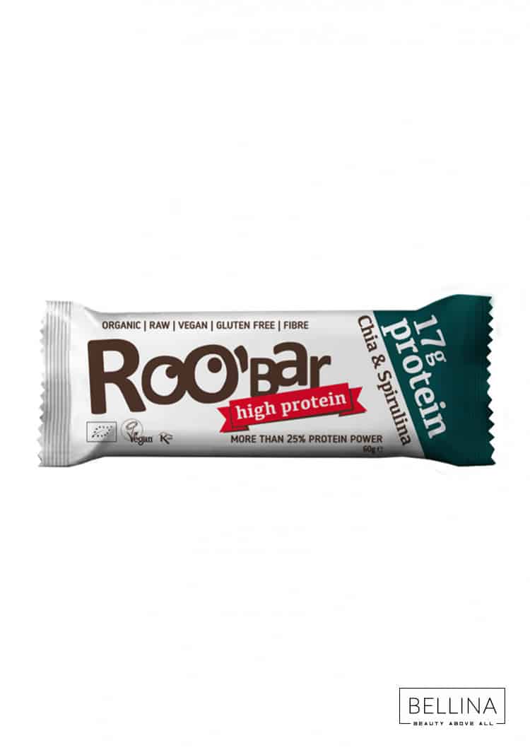 Органски безглутенски протеински бар со чиа и спирулина - 60 гр.