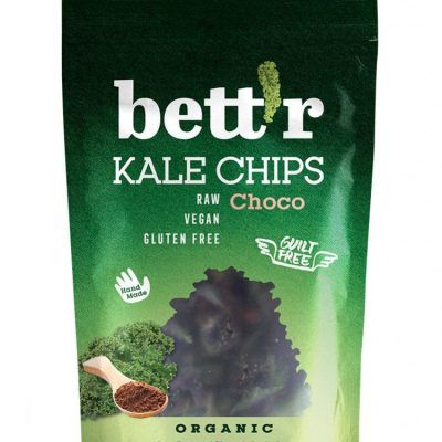 Органски чипс од кељ со чокрладо и бадем - 30 гр.