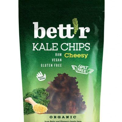 Органски безглутенски чипс од кељ со вегански кашкавал и пипер - 30 гр.
