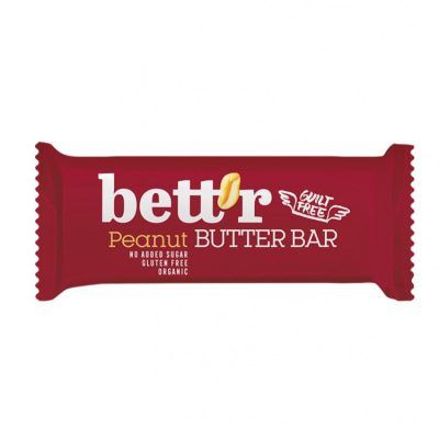 Органски бар со путер од кикирики без додаден шеќер - 30 гр.