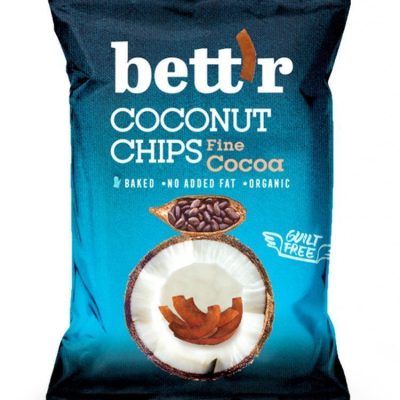Органски чипс од кокос со какао - 40 гр.