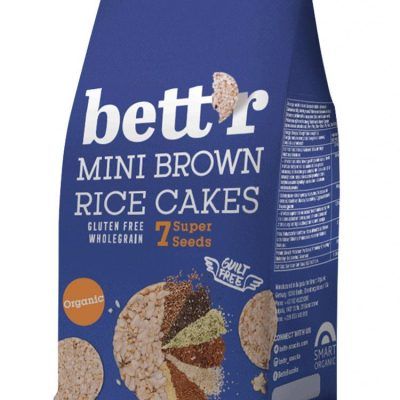 Органски безглутенски мини галети од кафен ориз со 7 супер зрна - 50 гр.