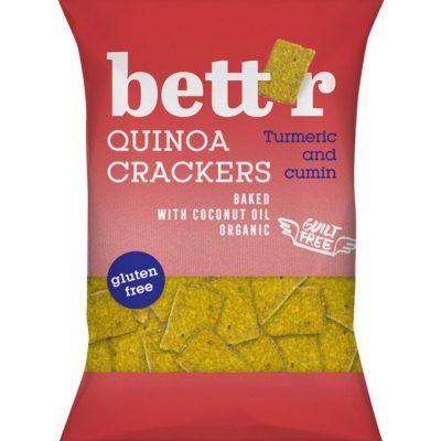 Органски безглутенски крекери од киноа со куркума и ким - 100 гр.