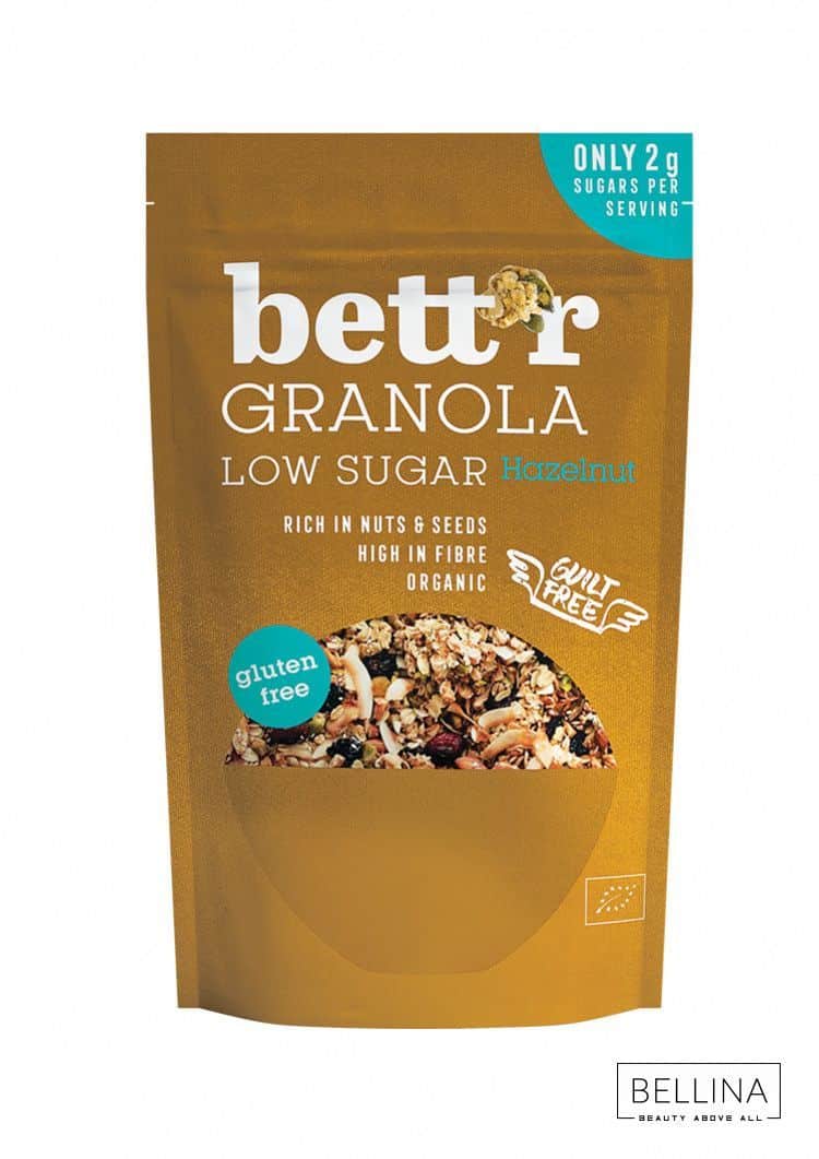 Органска безглутенска гранола со лешници со ниска засладеност - 300 гр.