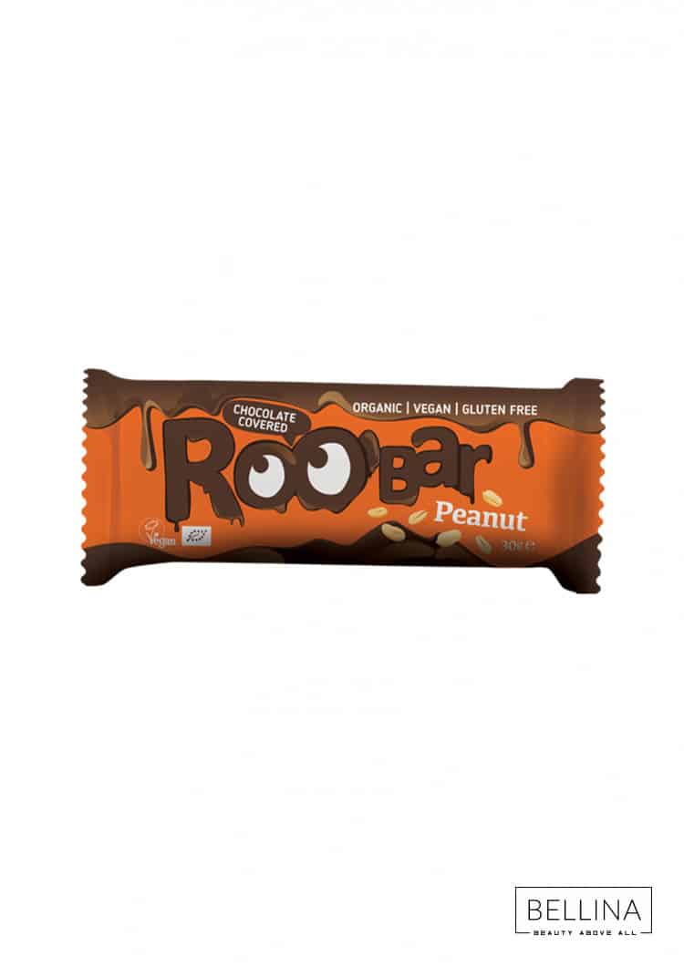 Органски безглутенски бар со кикирики прелиен со чоколадо - 30 гр.