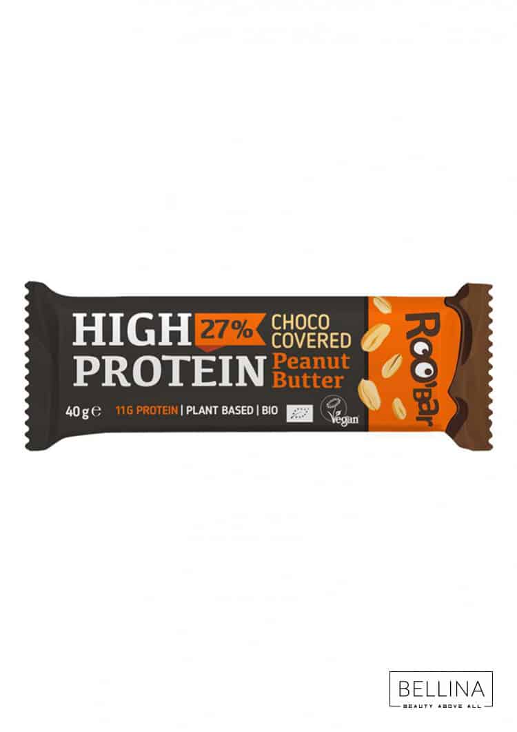 Органски безглутенски протеински бар со кикирики прелиен со чоколадо - 40 гр.