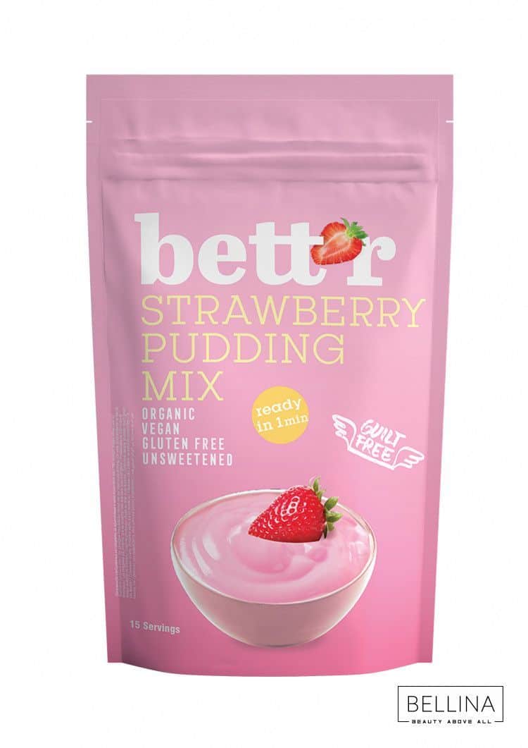 Органски безглутенски пудинг од јагода без додаден шеќер - 200 гр.