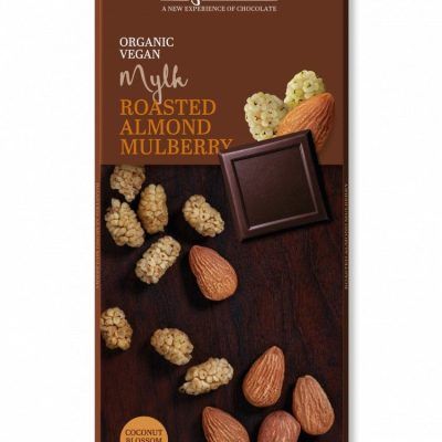 Органско безглутенско чоколадо со бадеми и дудинки - 60 гр.