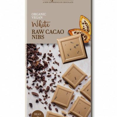 Органско безглутенско бело чоколадо со какао зрна - 60 гр.