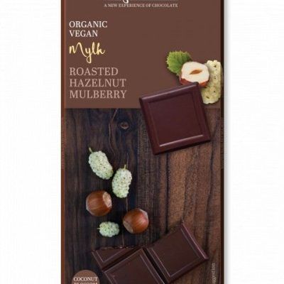 Органско безглутенско чоколадо со лешници и дудинки - 60 гр.