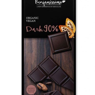 Органско безглутенско темно чоколадо со 90% какао - 60 гр.