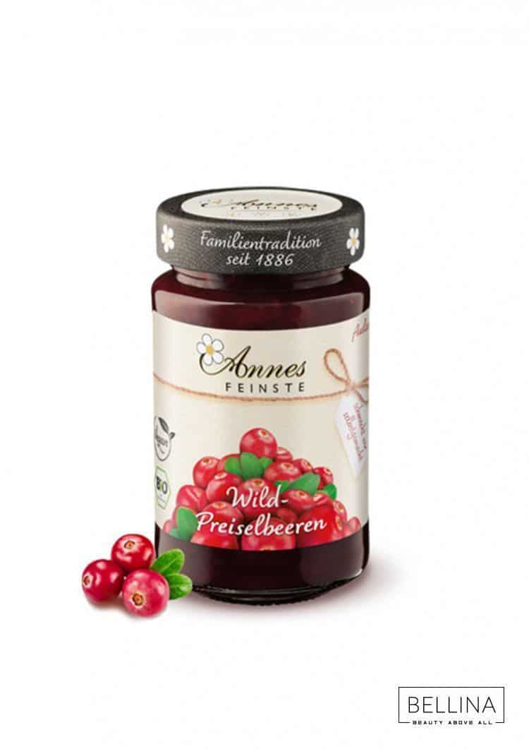 Органски џем од црвена боровинка со сируп од агаве - 250 гр.