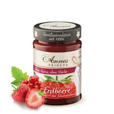 Органски овошен намаз од јагода и црвена рибизла - 210 гр.