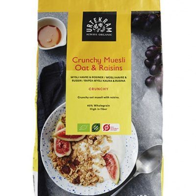 Органски крцкави мусли со овес и суво грозје - 550 гр.