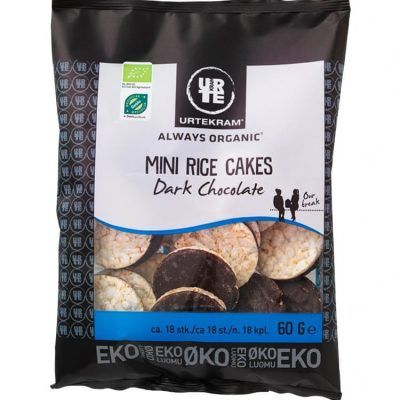Органски мини оризови галети со црно чоколадо - 60 гр.