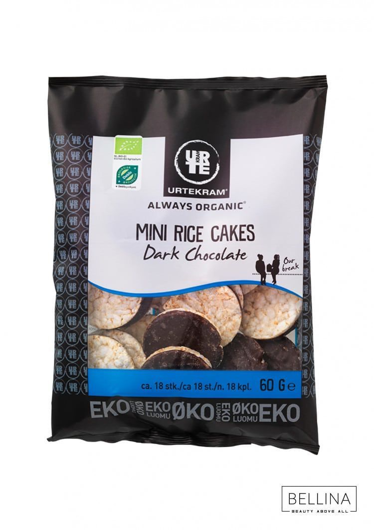 Органски мини оризови галети со црно чоколадо - 60 гр.