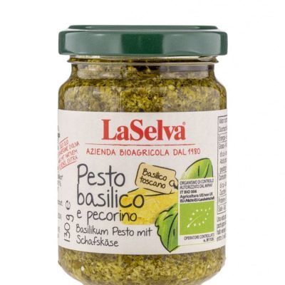 Органски песто сос со пармезан во 100% маслиново масло - 130 гр.