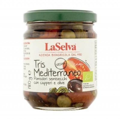 Органски полусушени домати, суви маслинки и капери - 180 гр.
