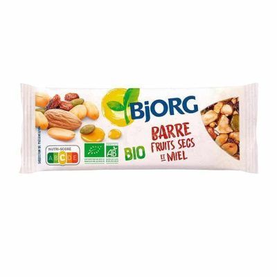 Органски бар од кикирики и бадеми со суво овошје и мед - 25 гр.