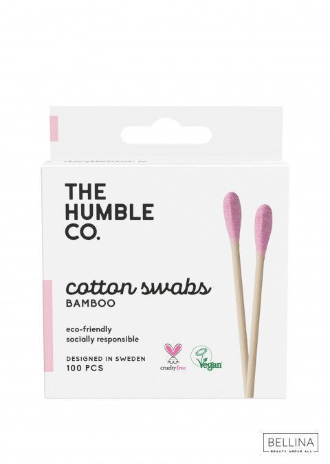 Розеви чепкалки за уши од бамбус - 100 парчиња