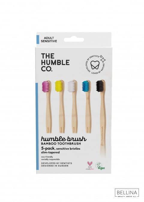 Сет од пет четки за заби од бамбус за возрасни - sensitive