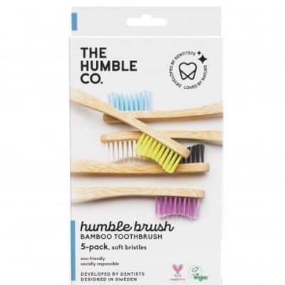 Сет од пет четки за заби од бамбус за возрасни - soft