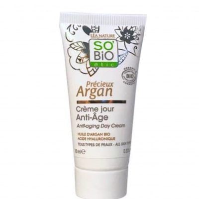 МИНИ Дневна крема за лице против стареење од арган - 10 мл.